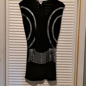 Black and silver print dress